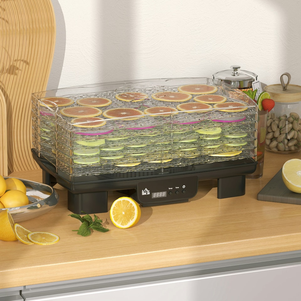 image 1 of HOMCOM 6 Tray Food Dehydrator, Food Dryer Machine for Fruit Meat
