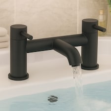 Redondo Matt Black Round Bath Filler Tap