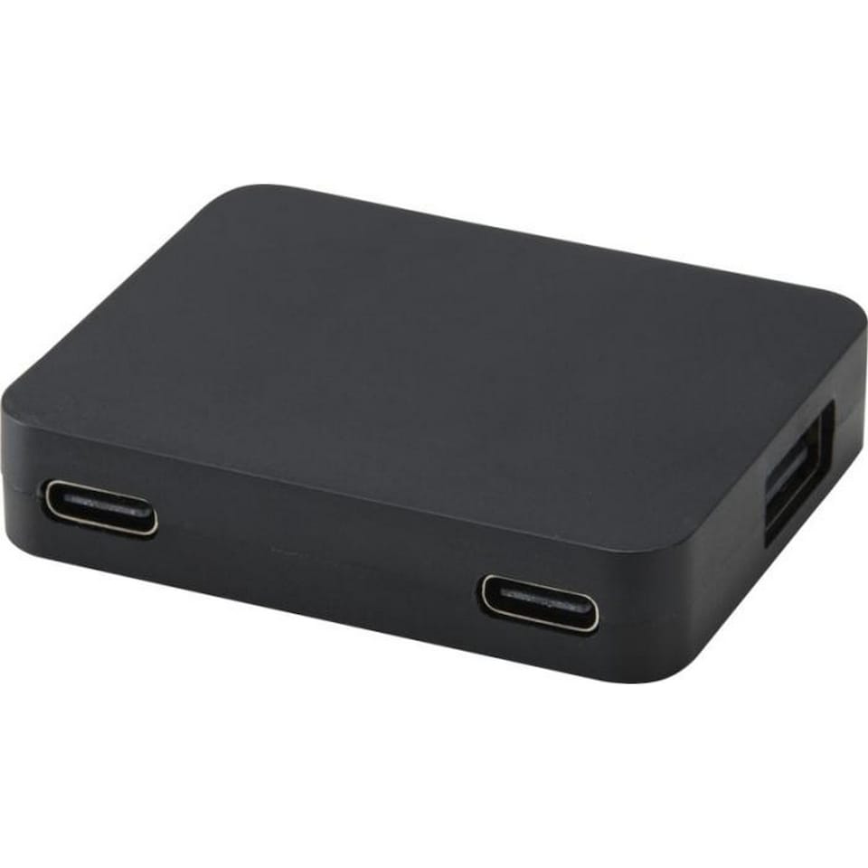 image 1 of Floso Gaia Plastic USB Hub | Black | Solid Black | 1