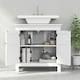 image 6 of HOMCOM 2-Tier Bathroom Sink Cabinet, Freestanding Storage Cabinet, White 