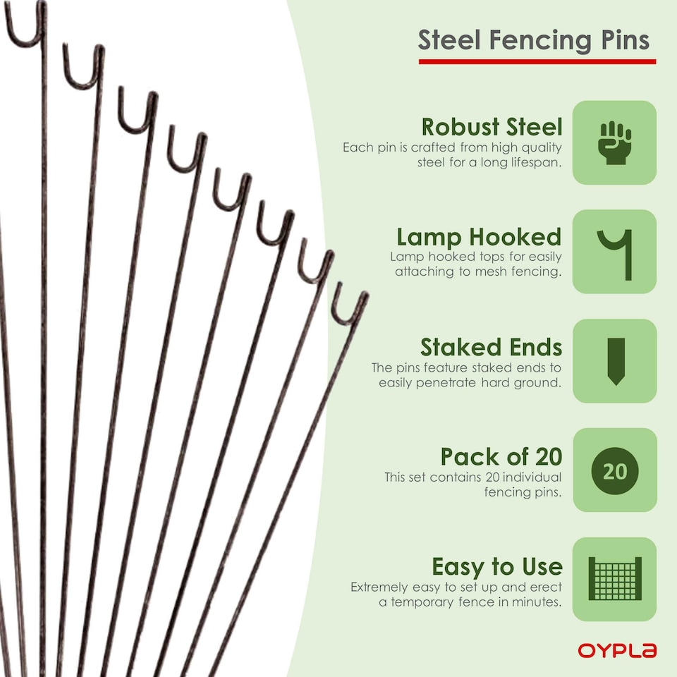 image 1 of Steel Barrier Fencing Pins10mm x 1150mm Pack Of 20