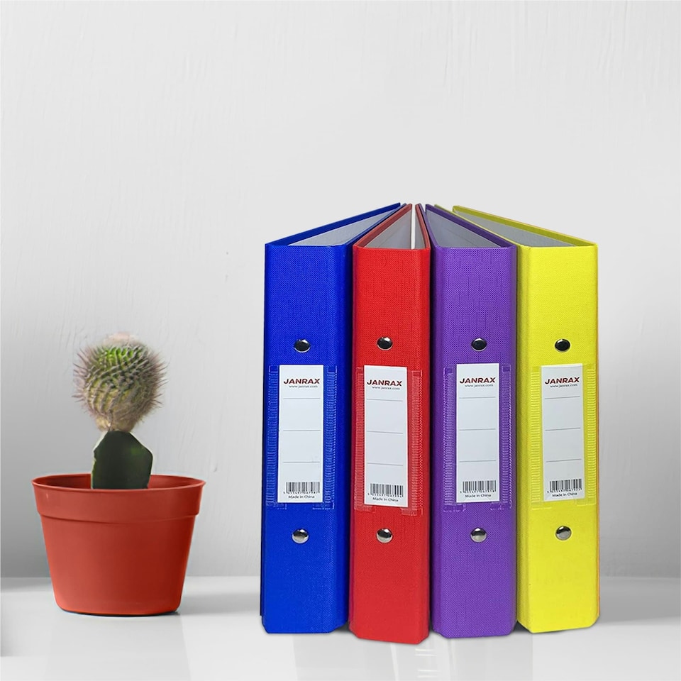 image 1 of Pack of 20 A5 Purple Paper Over Board Ring Binders by Janrax | Purple | 20