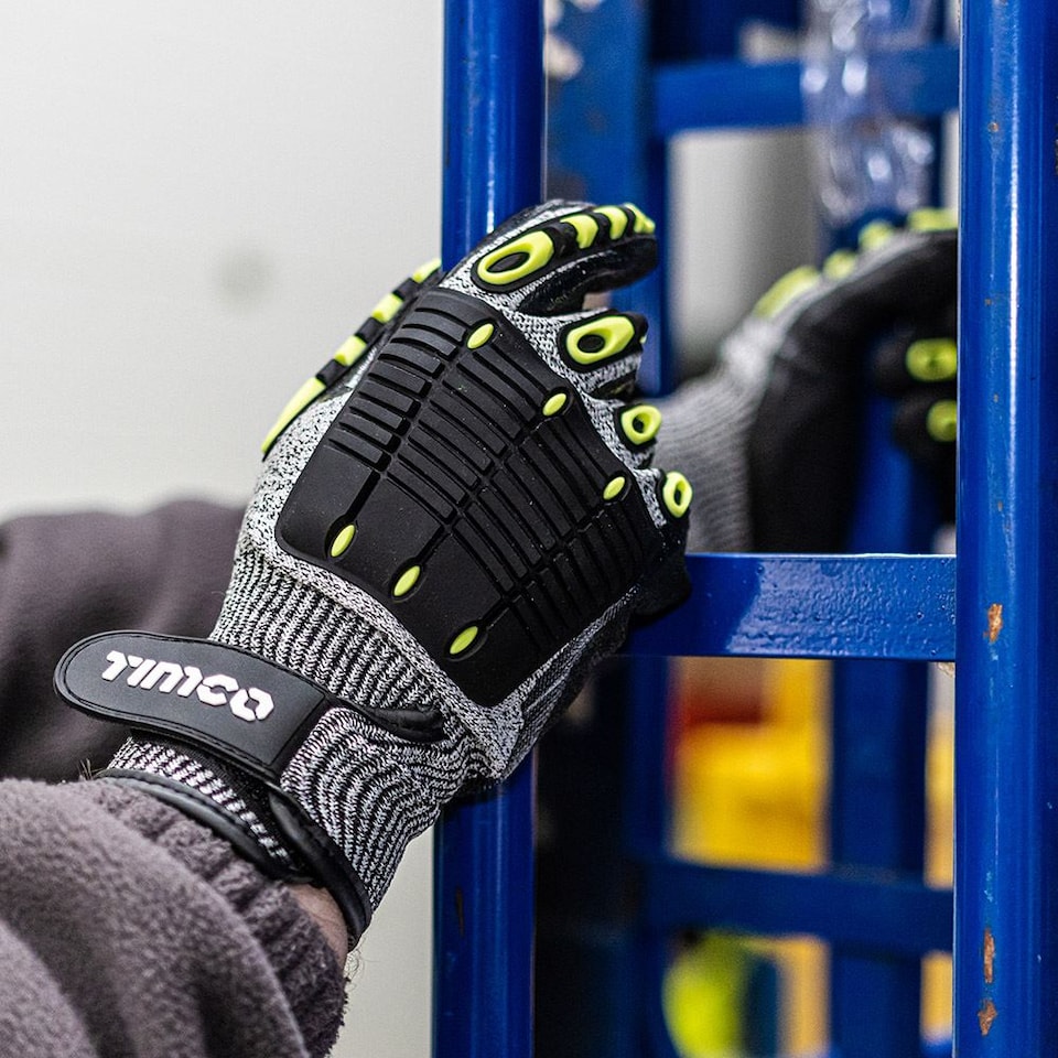 image 1 of Timco - Impact Cut Glove - Sandy Nitrile Coated HPPE Fibre and Glass Fibre Gloves with TPR Pads (Size Medium - 1 Each)