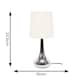 image 3 of ValueLights Teardrop Pair Chrome Touch Table Lamp Cream Shade & Bulb | Cream