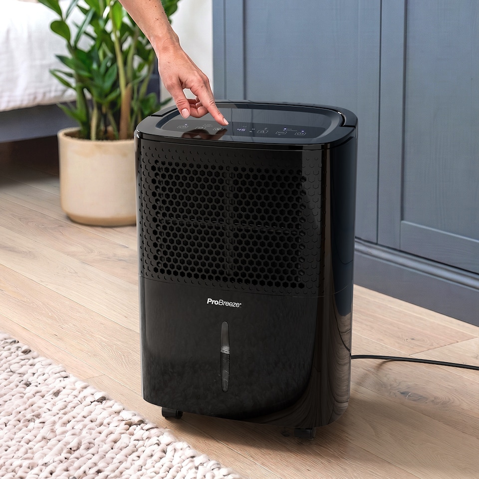 image 1 of Pro Breeze 12L Low Energy Dehumidifier with Built-in Humidistat - Black