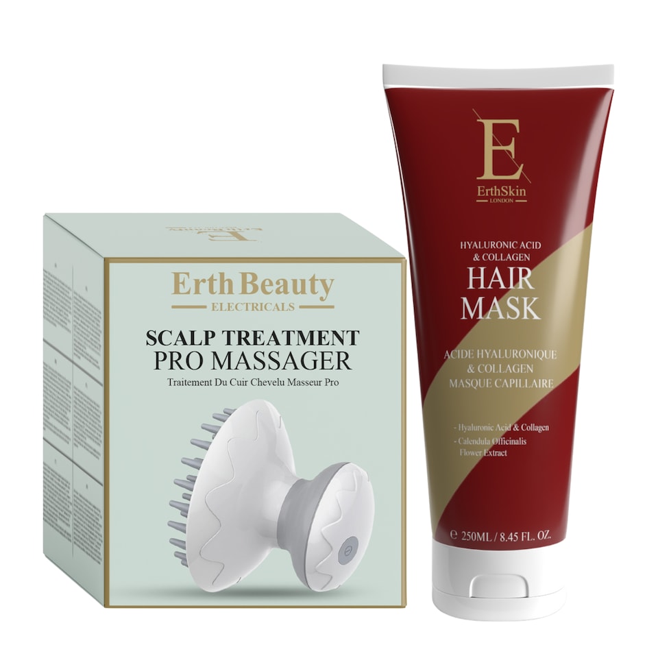 image 1 of Erth Skin London Hyaluronic & Collagen Hair Mask 250ml + Scalp Treatment Pro Massager