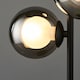image 5 of Cole - Black with Smoke Glass Globes 3 Light Table Lamp