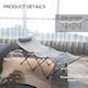 image 5 of Outsunny Folding Camp Bed, Single Travel Camping Cot with Side Pocket, Grey
