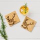 image 3 of The Just Slate Company Set of 2 Stag Oak Coasters