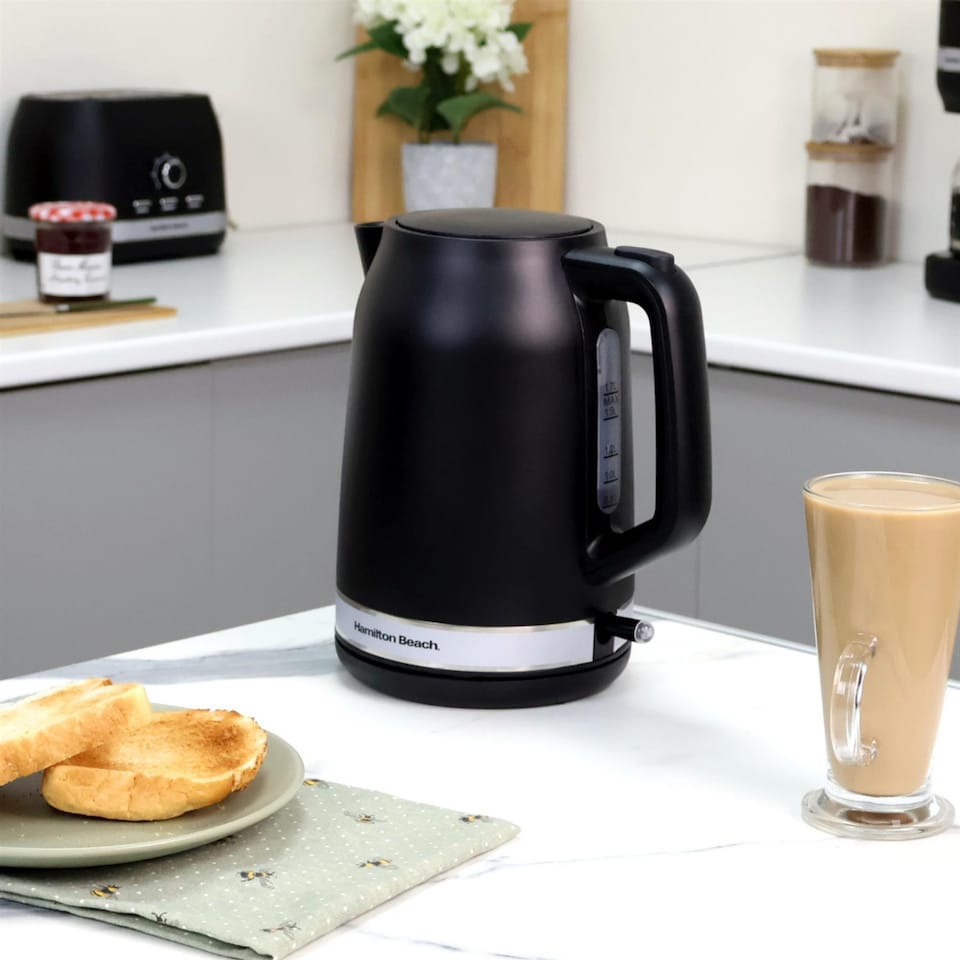 image 1 of Hamilton Beach Ella Black Kettle & Toaster Set