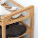 image 9 of HOMCOM 3-Tier Shoe Rack, Bamboo Shoe Storage Organizer with Slatted Shelves, Free Standing Shoe Shelf Stand for 9 Pairs of Shoes for Entryway, Hallway, Natural