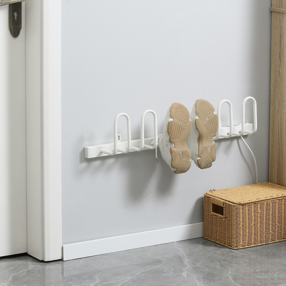 image 1 of HOMCOM Wall Mounted Electric Shoe Dryer Shoe Warmers for Boots 2 Pairs White