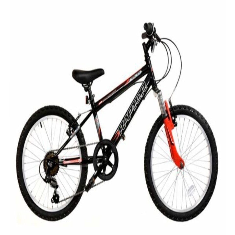 Basis Raptor Junior Hardtail Mountain Bike, 20" Wheel - Gloss Black/Red