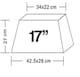 image 3 of 17" Modern Grey Rectangle Light Shade for Ceiling Grey