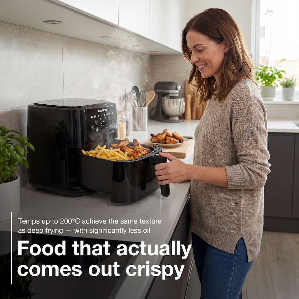 image 1 of Hyundai Digital Air Fryer 1500W 5L 8 Preset Programmes HYAF5001DB