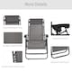 image 4 of Outsunny Zero Gravity Chair, Reclining Lounger w/ Pillow Grey