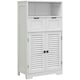 image 1 of kleankin Bathroom Storage Cabinet with Louvred Doors White