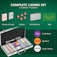 image 4 of SPORTNOW 300-Piece Poker Chips Set with Aluminium Case, Holdem Poker Set with Mat, 11.5g Numbered Poker Chips, Two Decks of Cards, Dealer, Five Dices