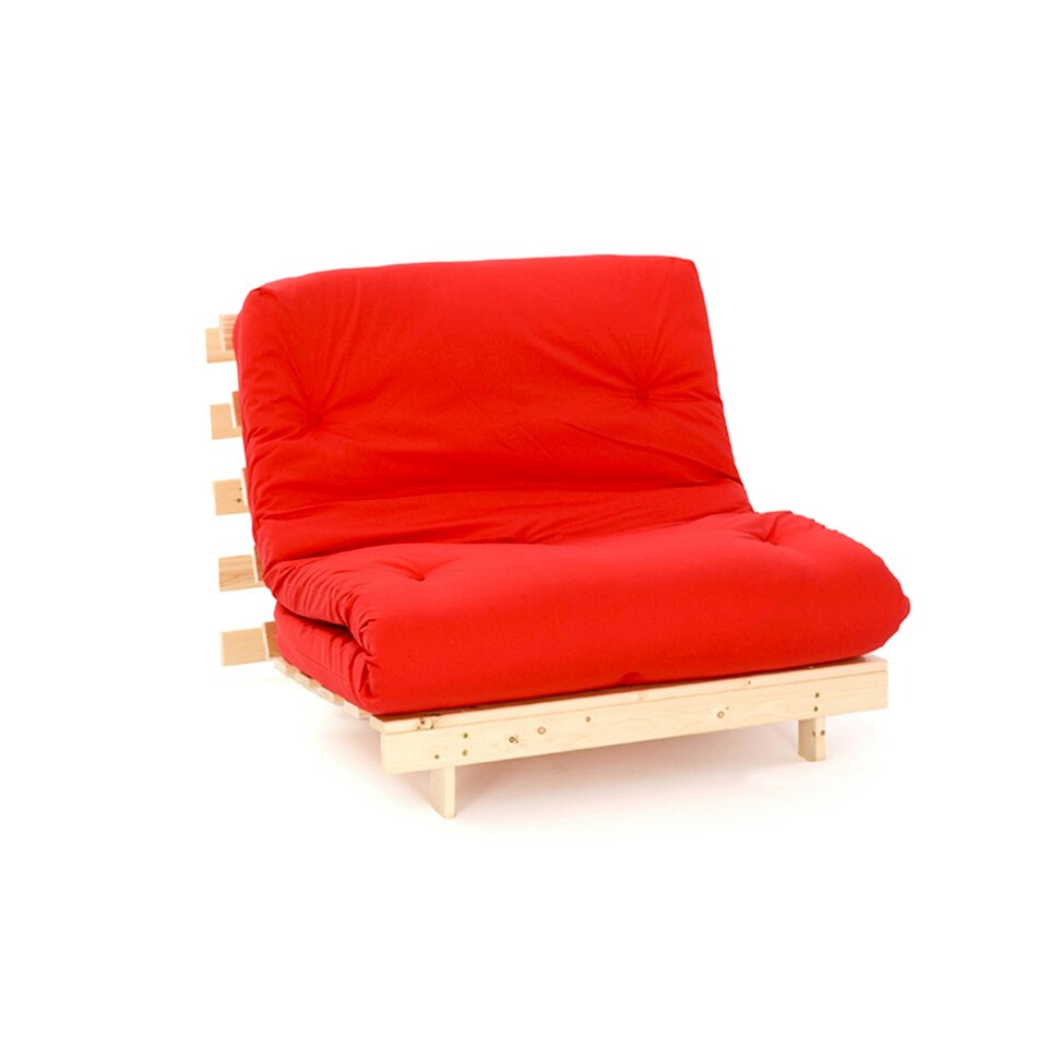 3ft Single Luxury Futon Mattress And Base Set in Red