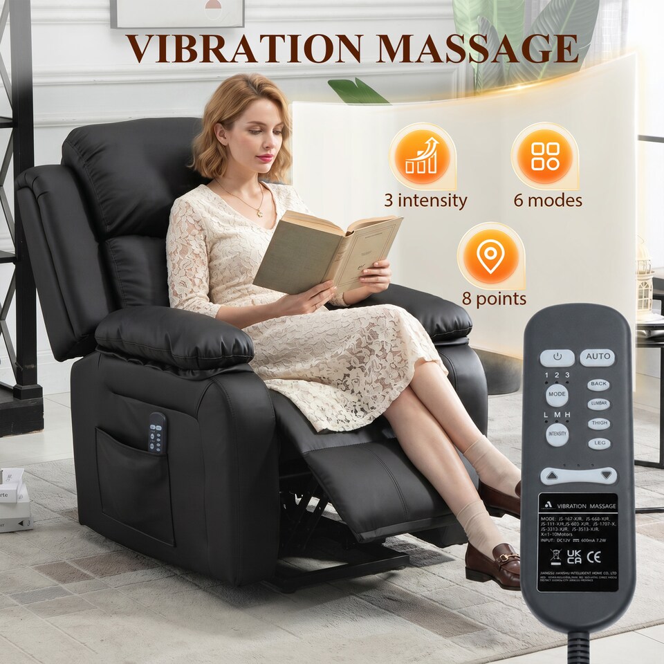 image 1 of HOMCOM Riser and Recliner Chair Power Lift Recliner with Remote