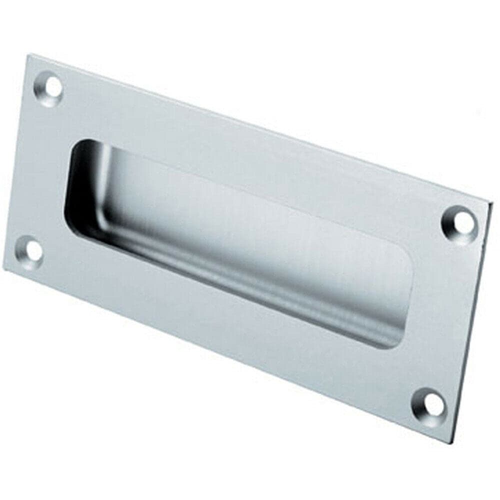Loops Recessed Sliding Door Flush Pull Handle 100 x 50mm Satin Anodised Aluminium