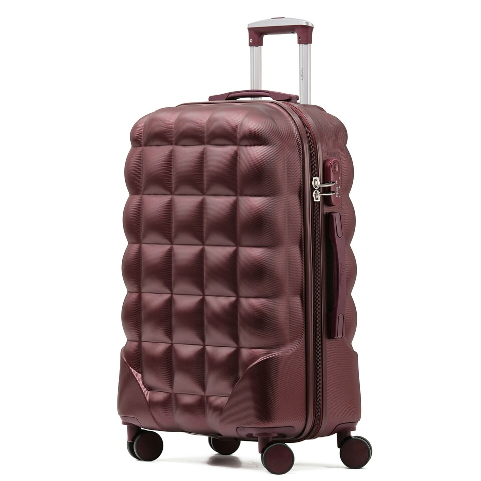image 1 of Flight Knight Bubble Suitcase Ryanair easyJet Jet2 Approved 8 Wheel Hardcase Suitcases Cabin or Medium & Large Check-in Sizes | Red | Burgundy | Medium