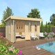 image 1 of Baruda 53-Log Cabin, Wooden Garden Room, Timber Summerhouse, Home Office - L570 x W415 x H222.3 cm Brown