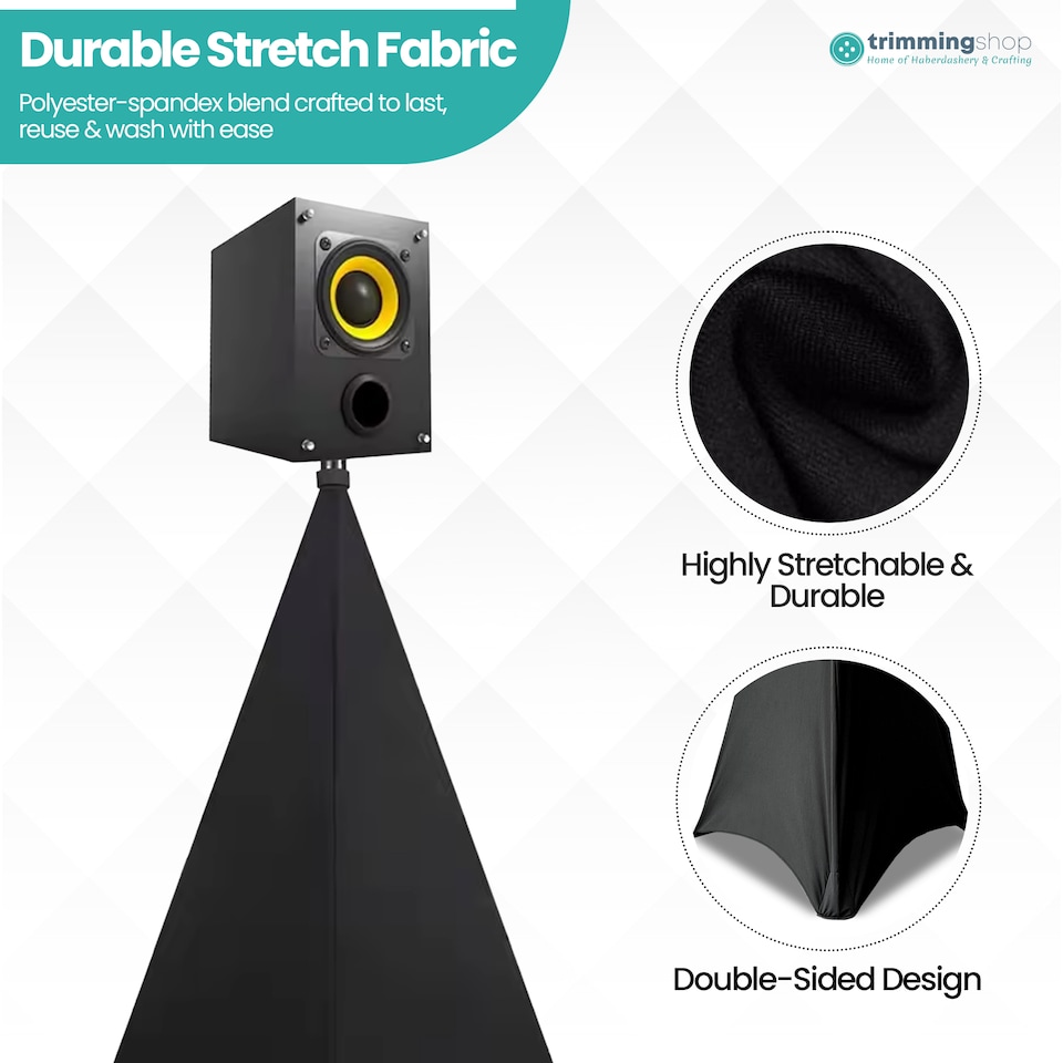 image 1 of Double-Sided Stretch Tripod Speaker DJ Stand Cover - Pack of 1