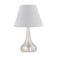image 2 of Set of 2 Romana - Brushed Chrome Touch Table Lamps with Ivory Shades Silver | Red