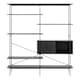 image 2 of Angus Bookcase with 1 Sliding Door & 5 Shelves in Black