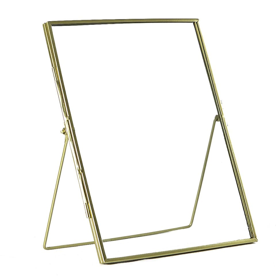 image 1 of Nicola Spring Standing Metal Photo Frame - 8" x 10" - Gold
