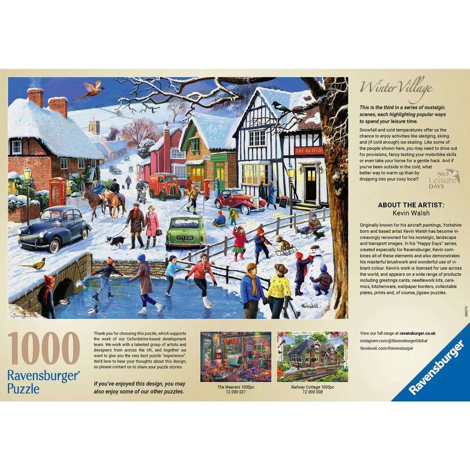 image 1 of Ravensburger Leisure Days No.3 The Winter Village 1000 Piece Jigsaw Puzzle
