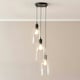 image 2 of ValueLights Kira Glass Dome 3 Drop Cluster Matte Black Ceiling Pendant Light with Bulbs Black
