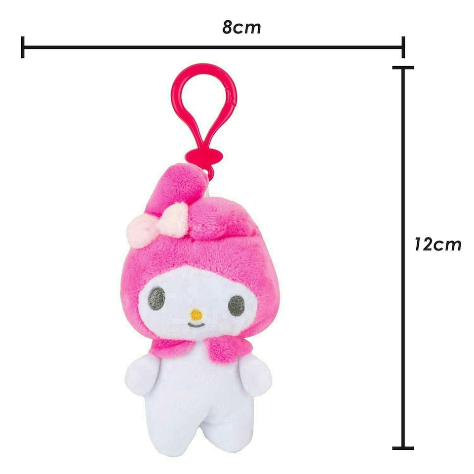 image 1 of Hello Kitty Soft Toy melody Clip On Cute Plush Huggable Cuddly 12cm Pink
