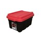 image 1 of 11L Black and Red Small Tuff Stackable Storage Box with Lid and Carry Handles Black