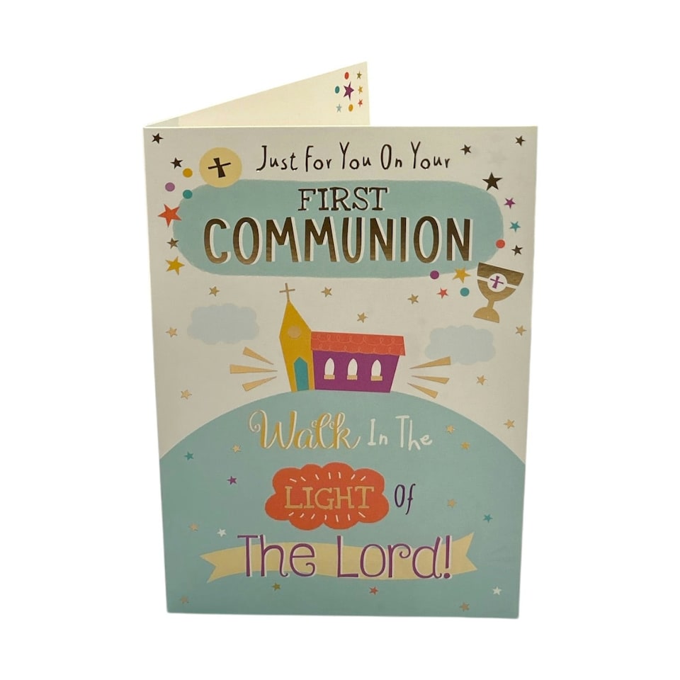 image 1 of Walk In The Light Of Lord First Communion Religious Card