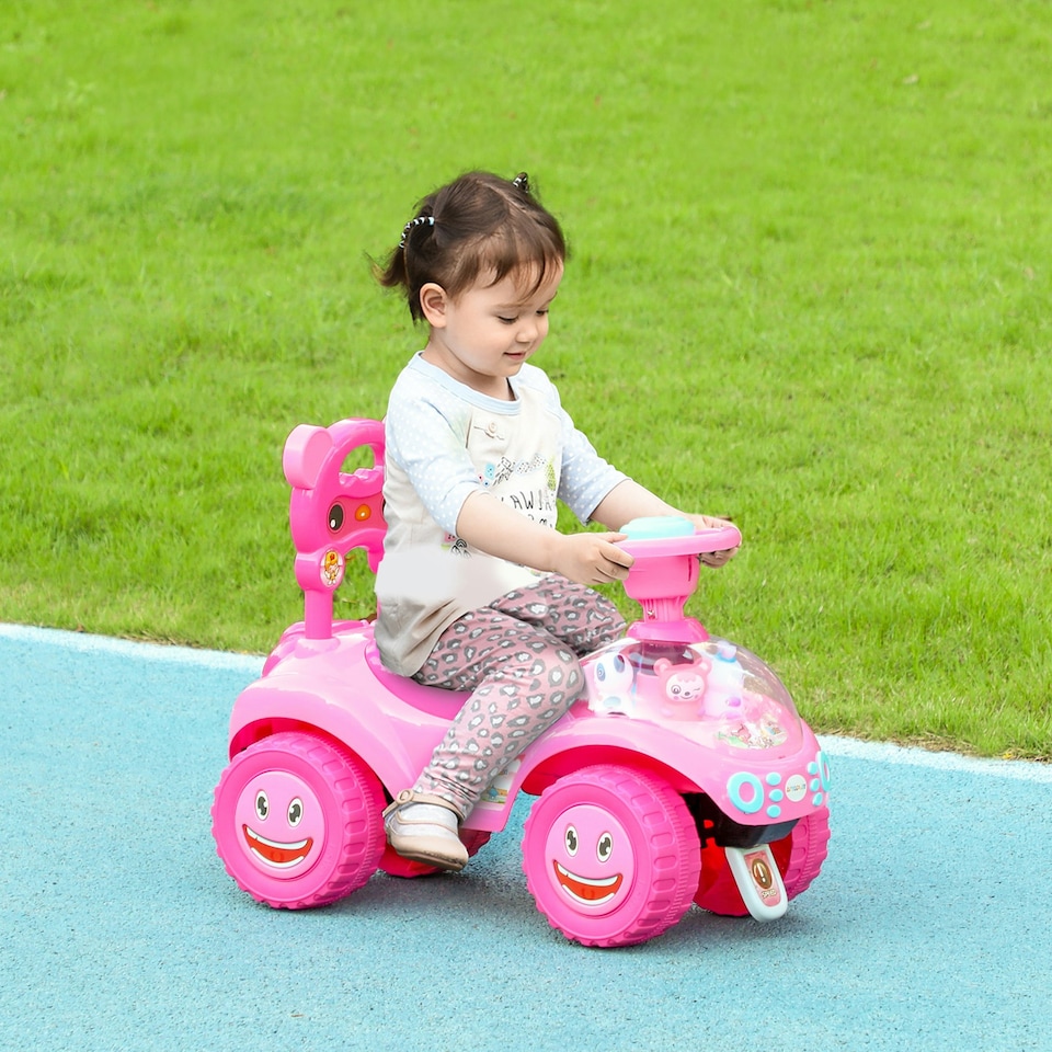 image 1 of AIYAPLAY Ride on Toy, Foot to Floor Design with Music, Light, Horn, Pink