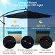 image 7 of COSTWAY 303 cm Patio Parasol Solar LED Cantilever Offset Umbrella Blue