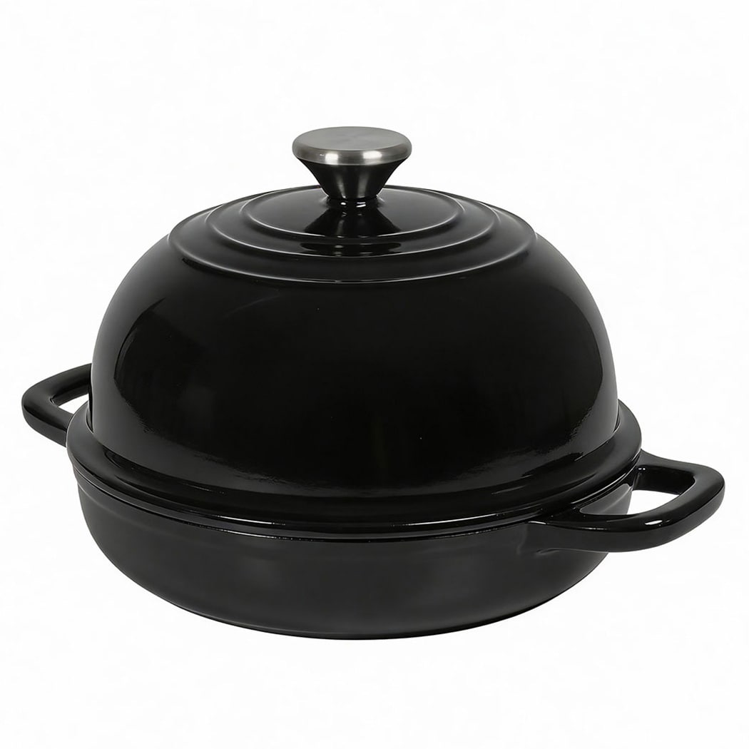 Toque Cast Iron Enamelled Dutch Oven Bread Baking Pot Casserole Dish Round