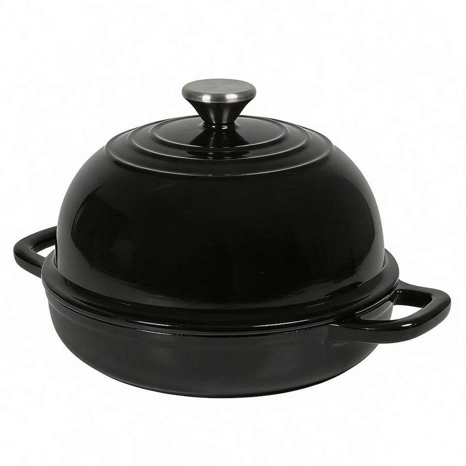 image 1 of Toque Cast Iron Enamelled Dutch Oven Bread Baking Pot Casserole Dish Round