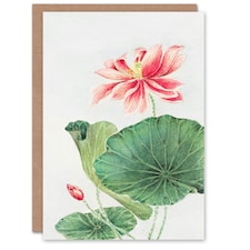 Megata Morikaga Art Card Blooming Lotus Flower Botanical