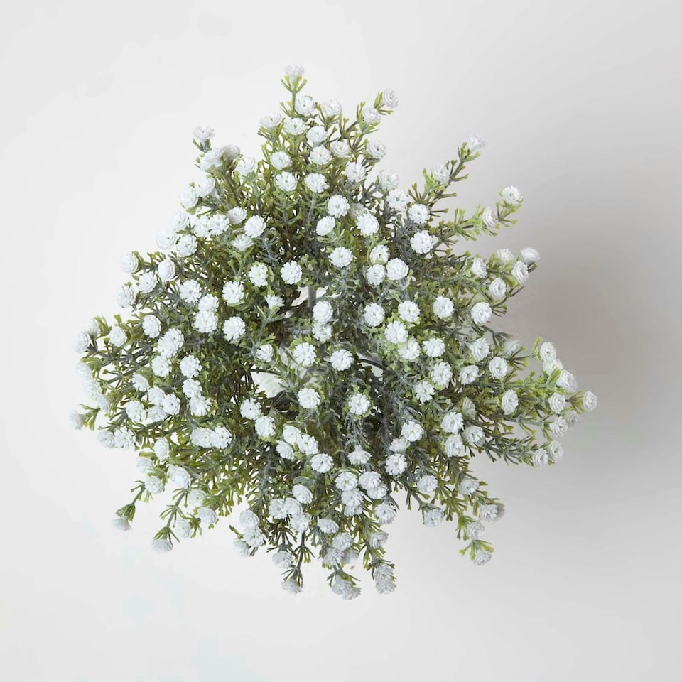 image 1 of Homescapes Artificial Flower White Baby's Breath Bouquet, 32 cm
