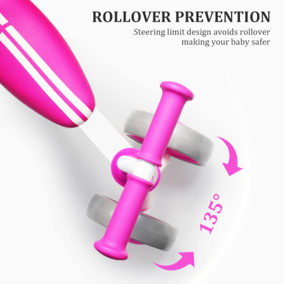 image 1 of AyeKu Baby Toddler Balance Bike Flashing Light Wheels, 1-3 Years, Rose Flower | Multi