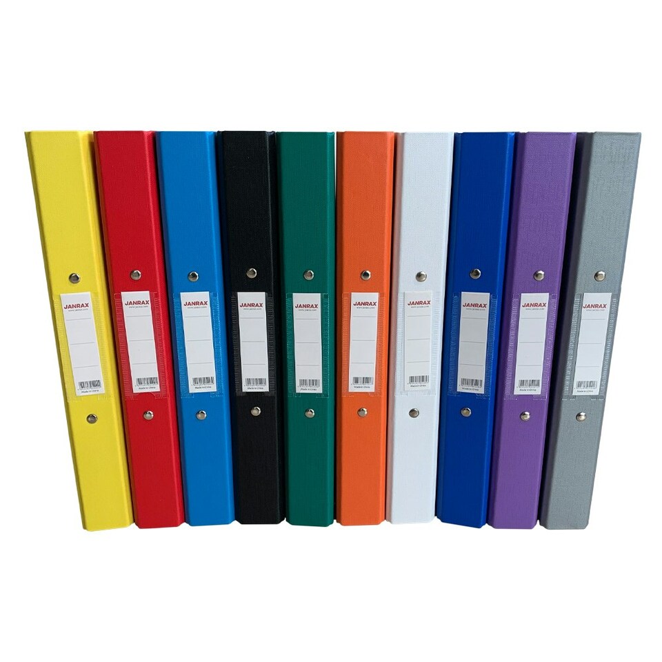 image 1 of Pack of 10 A4 Assorted Colour Paper Over Board Ring Binders by Janrax