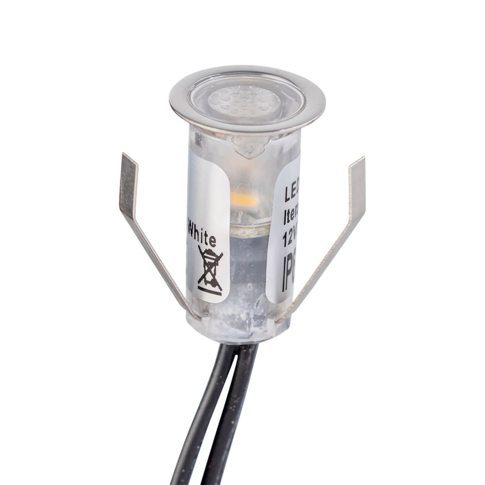 image 1 of Set of 20 - 15mm IP67 Cool White LED Decking Kit with Photocell | Chrome | Clear | 20