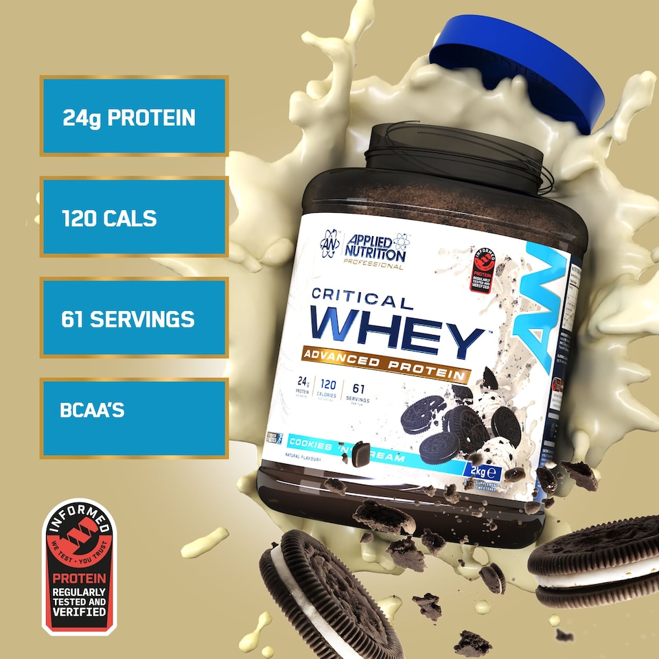 image 1 of Applied Nutrition Critical Whey Advanced Protein Powder - Cookies N Cream - 61 Servings
