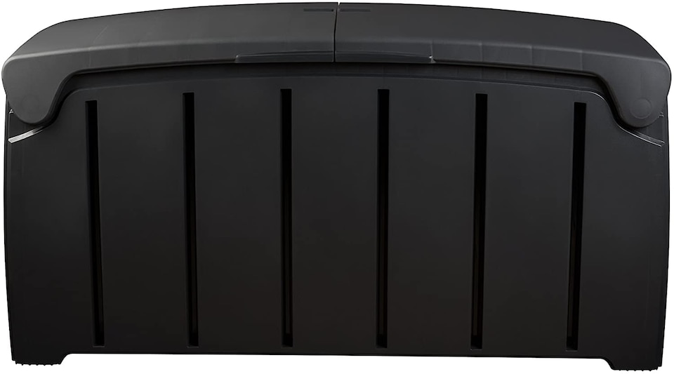 image 1 of Black 115cm x 55cm x 60cm Butterfly Opening Top 300 Litre Large Garden Storage Box Weatherproof with Padlock Hole | Black | Black
