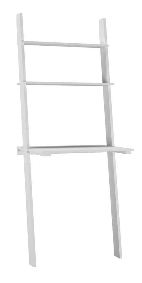 image 1 of Ladder Desk With 2 Shelves | White | 1