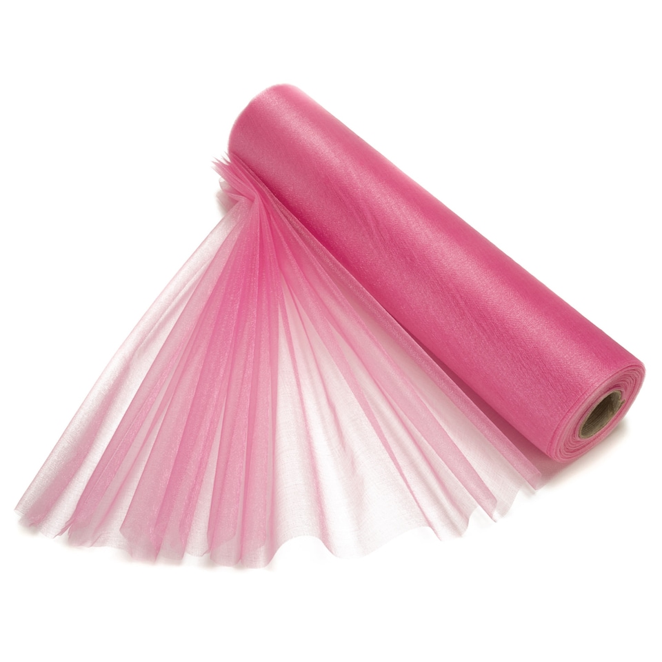 image 1 of Snow Sheer Organza Roll Glitter Sashes - 25m x 29cm