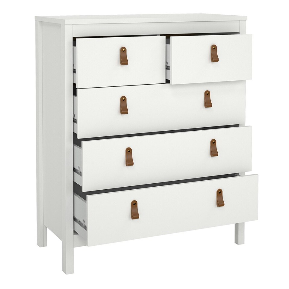 image 1 of Barcelona 3 Piece Bundle, Bedside, Chest and 2 Door Wardrobe in White